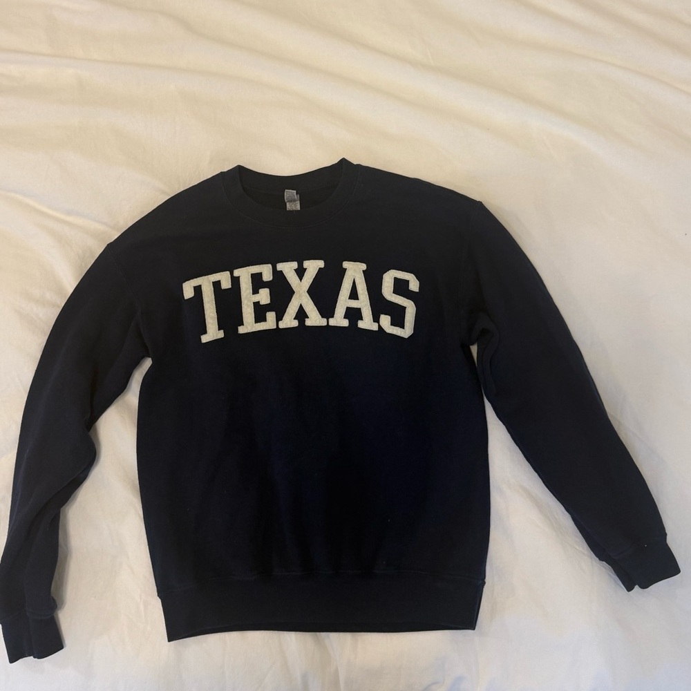 Texas crewneck with felt letters